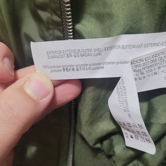 Bershka Olive Green Bomber Style Jacket XS - Picture 6 of 8